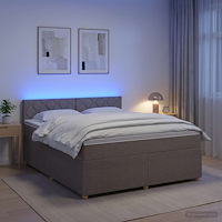 vidaXL Kontinentalsäng med madrass Taupe 160 x 200 cm Tyg