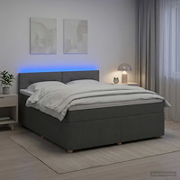 vidaXL Kontinentalsäng med madrass Mörkgrå 180 x 200 cm Tyg