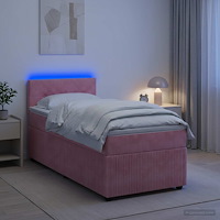 vidaXL Kontinentalsäng med madrass Rosa 100 x 200 cm Sammet
