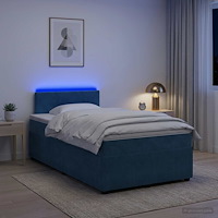 vidaXL Kontinentalsäng med madrass Blå 120 x 200 cm Sammet