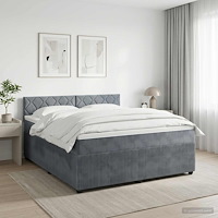vidaXL Kontinentalsäng med madrass Mörkgrå 140 x 190 cm Sammet