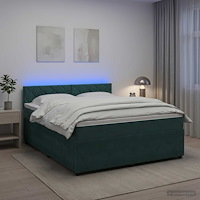 vidaXL Kontinentalsäng med madrass Mörkgrön 180 x 200 cm Sammet