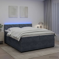 vidaXL Kontinentalsäng med madrass Mörkgrå 200 x 200 cm Sammet