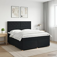 vidaXL Kontinentalsäng med madrass Svart 140 x 200 cm Tyg