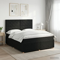 vidaXL Kontinentalsäng med madrass Svart 140 x 190 cm Tyg