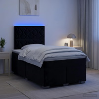 vidaXL Kontinentalsäng med madrass Svart 120 x 200 cm Sammet