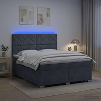 vidaXL Kontinentalsäng med madrass Mörkgrå 140 x 190 cm Sammet