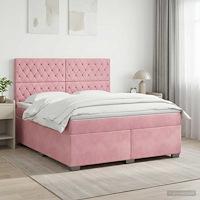 vidaXL Kontinentalsäng med madrass Rosa 140 x 200 cm Sammet