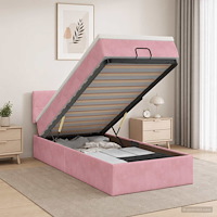vidaXL Ottoman säng med madrass Rosa 100 x 200 cm Sammet