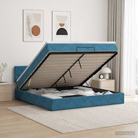 vidaXL Ottoman säng med madrass Mörkblå 140 x 190 cm Sammet