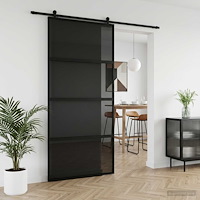 vidaXL Skjutdörr 102.5 x 205 cm Härdat Glas och Aluminium