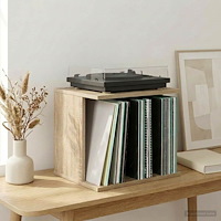 vidaXL Lagring för vinylskivor Sonoma-ek 42 x 33 x 36 cm