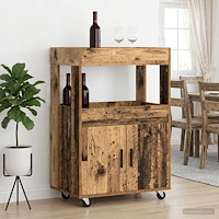 vidaXL Barvagn Gammalt trä 60 x 39.5 x 89 cm Konstruerat trä