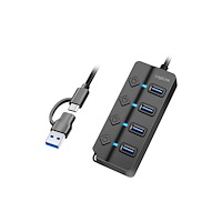 LogiLink LogiLink USB 3.0 Hub, 4-port, w/ switch for each port, black
