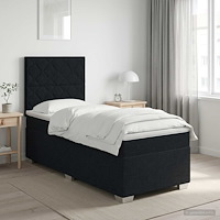 vidaXL Kontinentalsäng med madrass Svart 80 x 200 cm Tyg