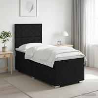 vidaXL Kontinentalsäng med madrass Svart 80 x 200 cm Tyg