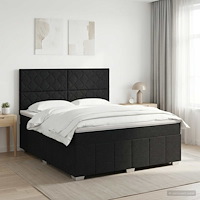 vidaXL Kontinentalsäng med madrass Svart 160 x 200 cm Tyg
