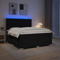 vidaXL Kontinentalsäng med madrass Svart 160 x 200 cm Tyg