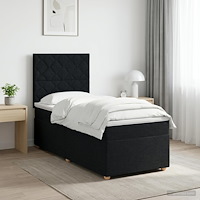 vidaXL Kontinentalsäng med madrass Svart 80 x 200 cm Tyg