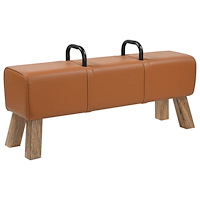 vidaXL bänk Brun 110 x 30 x 45 cm Äkta läder