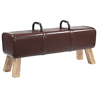 vidaXL bänk Mörkbrun 110 x 30 x 45 cm Äkta läder