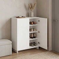 vidaXL Skoskåp 73 x 38 x 87,5 cm Konstruerat trä Vit högglans