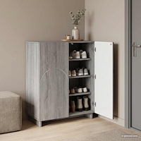 vidaXL Skoskåp 73 x 38 x 87,5 cm Konstruerat trä Grå Sonoma