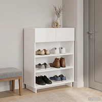 vidaXL Skoskåp 73 x 38 x 87,5 cm Konstruerat trä Vit högglans