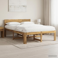 vidaXL Dubbel sängram med huvudgavel ROSTOCK Vit 140 x 200 cm