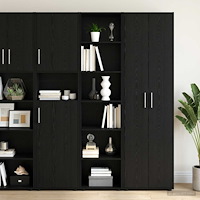 vidaXL Sideboard Svart ek 45 x 41 x 185 cm Konstruerat trä