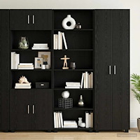 vidaXL Sideboard Svart ek 70 x 41 x 185 cm Konstruerat trä