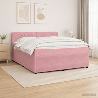 vidaXL Kontinentalsäng med madrass Rosa 140 x 190 cm Sammet