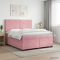 vidaXL Kontinentalsäng med madrass Rosa 140 x 200 cm Sammet