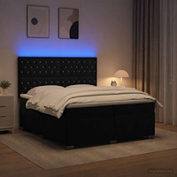 vidaXL Kontinentalsäng med madrass Svart 200 x 200 cm Sammet