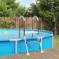 vidaXL Poolstege för delvis nedgrävd pool 222 x 128 cm 5-stegs