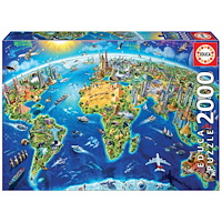 Educa Puzzle Educa 2000 World Landmarks Globe