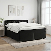 vidaXL Kontinentalsäng med madrass Svart 180 x 200 cm Sammet