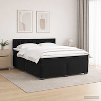 vidaXL Boxspring säng med madrass och LED Svart 180 x 200 cm Sammet