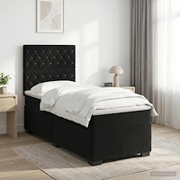 vidaXL Kontinentalsäng med madrass Svart 90 x 190 cm Sammet
