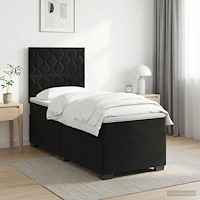 vidaXL Kontinentalsäng med madrass Svart 90 x 190 cm Sammet