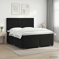 vidaXL Kontinentalsäng med madrass Svart 180 x 200 cm Sammet