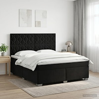 vidaXL Kontinentalsäng med madrass Svart 180 x 200 cm Sammet