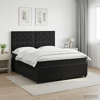 vidaXL Kontinentalsäng med madrass Svart 180 x 200 cm Sammet