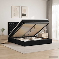 vidaXL Ottoman säng med madrass Svart 180 x 200 cm Sammet