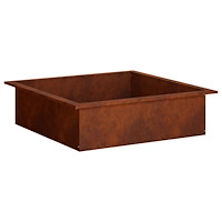 vidaXL Eldstad ring Rostig 90 x 90 x 25 cm Väderbeständig stål