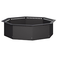vidaXL Eldstad ring Svart 80 x 80 x 25 cm Stål