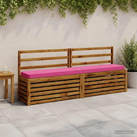 vidaXL 2-delade Bänk Kuddar VUGHT 2 st 100% Polyester Rosa