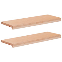 vidaXL Trapstegsmattor 2 st 70 x 25 x 2 cm Naturlig Massivt bokträ