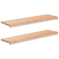 vidaXL Trapstegsmattor 2 st 100 x 30 x 2 cm Naturlig Massivt bokträ