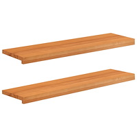vidaXL Trapstegsmattor 2 st 100 x 25 x 2 cm Ljusbrun Massivt bokträ